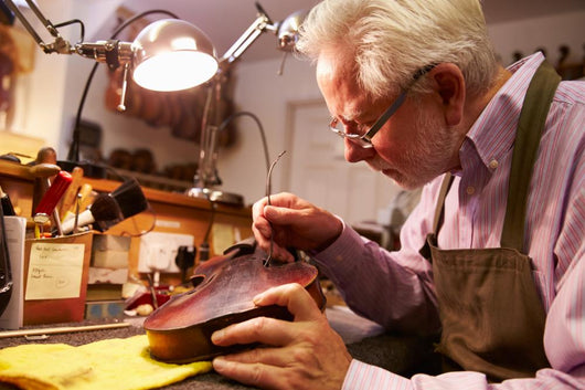 Man Restoring Violin Workshop Wall Decal