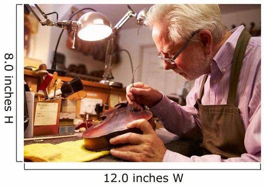 Man Restoring Violin Workshop Wall Decal