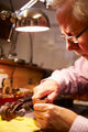 Man Restoring Violin Workshop Close-up Wall Decal