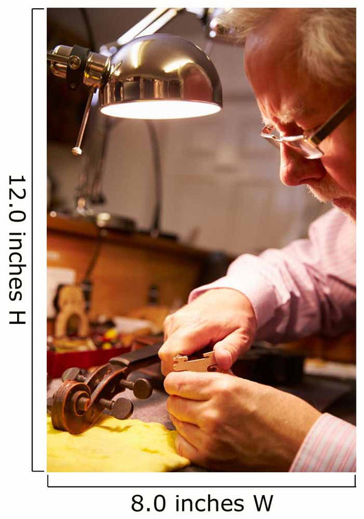 Man Restoring Violin Workshop Close-up Wall Decal