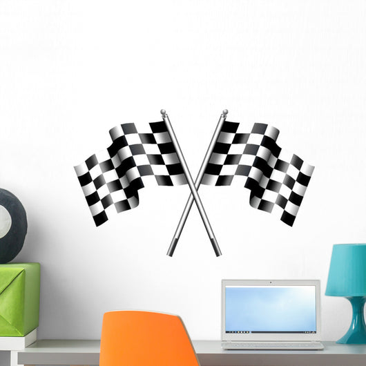 Chequered Checkered Flag Motor Wall Decal