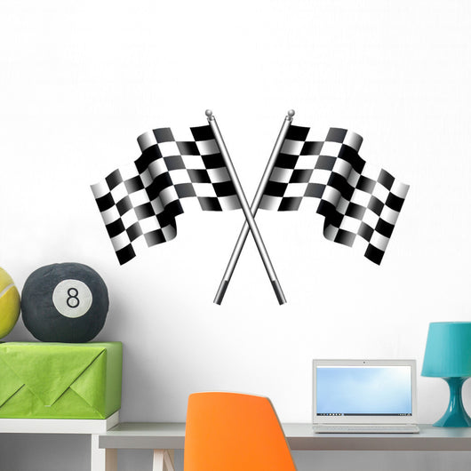 Chequered Checkered Flag Motor Wall Decal 