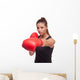 Sporty Boxing Woman Wall Decal