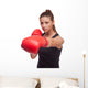 Sporty Boxing Woman Wall Decal