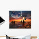 Alien Planet with Earth Wall Decal