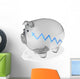 Transparent piggy bank with blue graph inside. Wall Decal