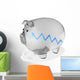 Transparent piggy bank with blue graph inside. Wall Decal