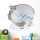 Transparent piggy bank with blue graph inside. Wall Decal