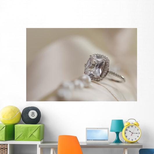 Wedding Ring with Diamond Wall Decal