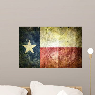 Flag Of The State Of Texas Wall Decal shown on a wall