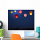 Multi-colored Lanterns Sky Wall Decal