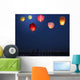 Multi-colored Lanterns Sky Wall Decal