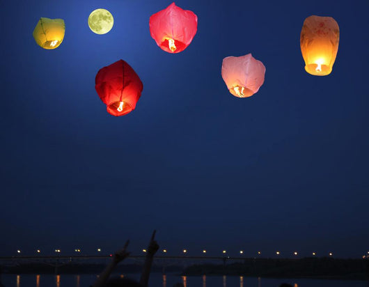 Multi-colored Lanterns Sky Wall Decal