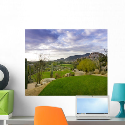 Desert Golf Course Scottsdale, AZ, USA Wall Decal shown on a wall