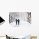 Couple Walking during Heavy Wall Decal
