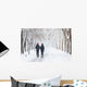 Couple Walking during Heavy Wall Decal