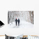 Couple Walking during Heavy Wall Decal