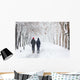 Couple Walking during Heavy Wall Decal