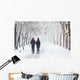 Couple Walking during Heavy Wall Decal