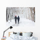 Couple Walking during Heavy Wall Decal