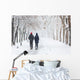 Couple Walking during Heavy Wall Decal