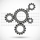 gears on a gray background with spots Wall Decal