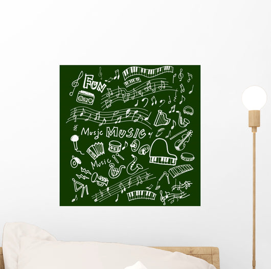 Green Musical Wall Decal