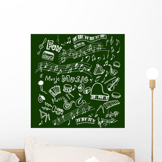Green Musical Wall Decal