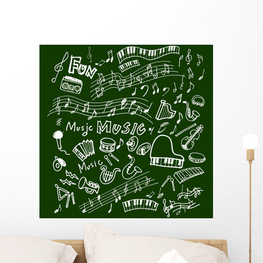 Green Musical Wall Decal