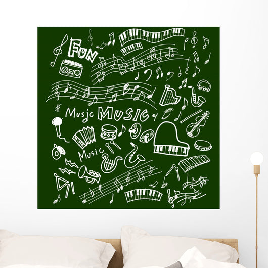 Green Musical Wall Decal