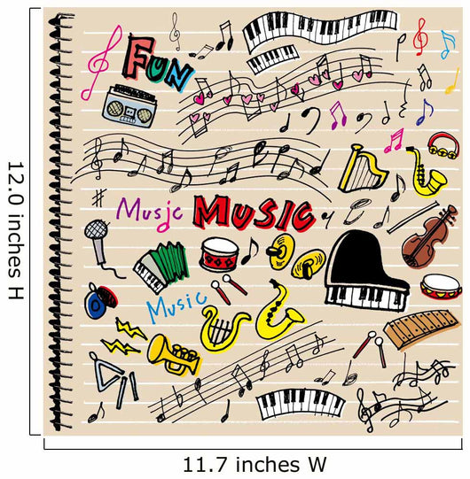 Music Notebook with Drawings Wall Decal