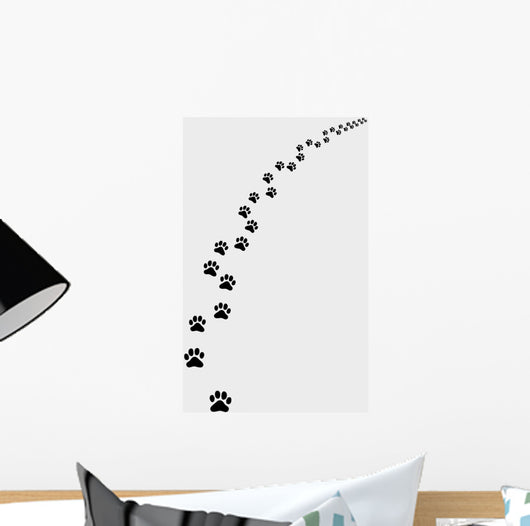 Black Trail Cat Turn Wall Decal