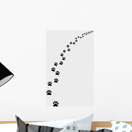 Black Trail Cat Turn Wall Decal
