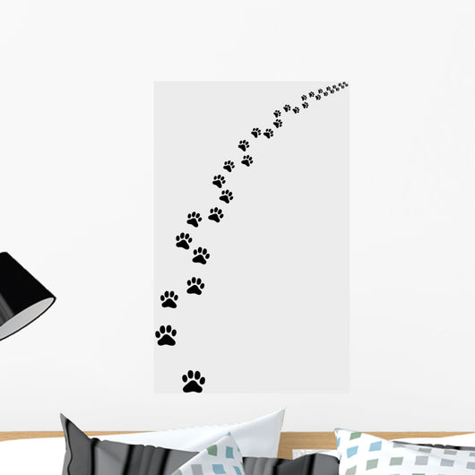 Black Trail Cat Turn Wall Decal