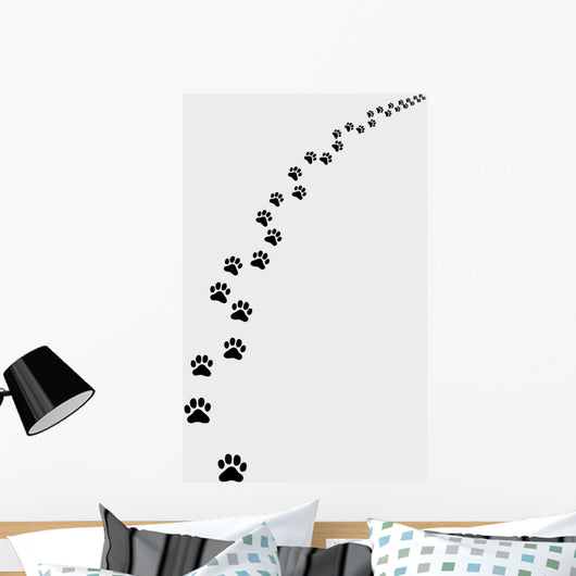 Black Trail Cat Turn Wall Decal