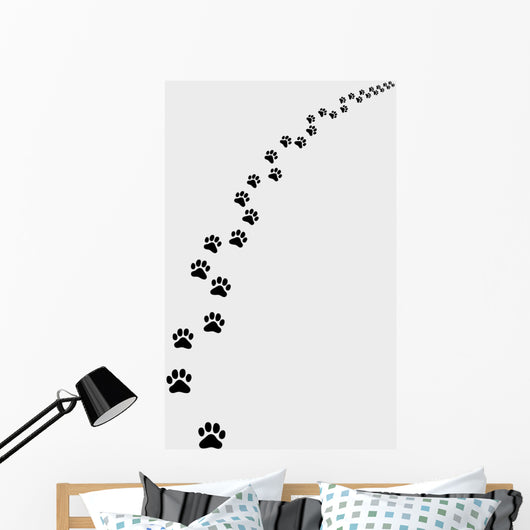 Black Trail Cat Turn Wall Decal