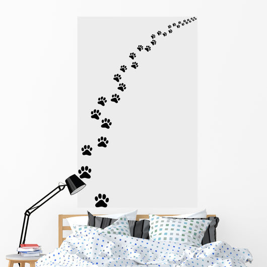 Black Trail Cat Turn Wall Decal
