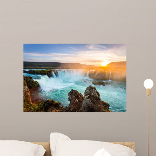 Godafoss sunset Iceland Wall Decal