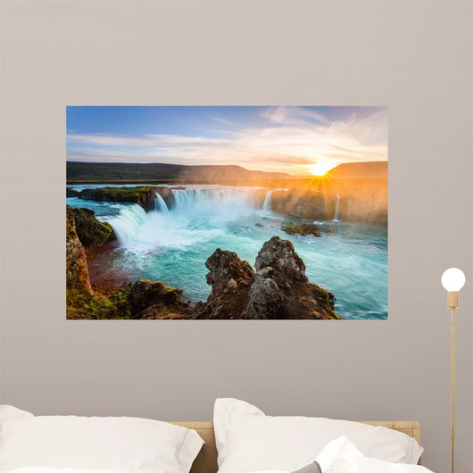 Godafoss sunset Iceland Wall Decal