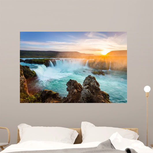 Godafoss sunset Iceland Wall Decal