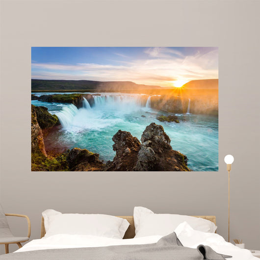 Godafoss sunset Iceland Wall Decal