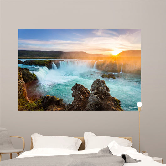Godafoss sunset Iceland Wall Decal