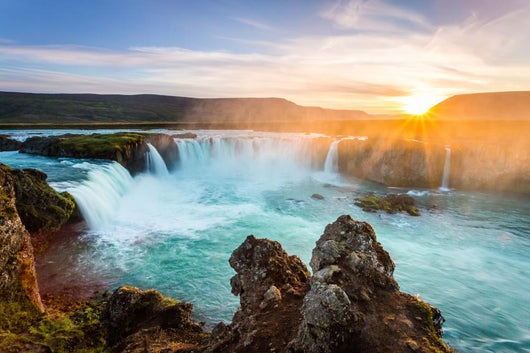 Godafoss sunset Iceland Wall Decal