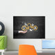 hand holding gold gears Wall Decal