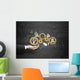 hand holding gold gears Wall Decal