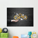 hand holding gold gears Wall Decal