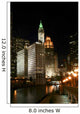 Chicago River Night Vertical Wall Decal