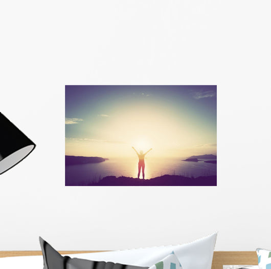 Happy Woman with Hands Wall Decal