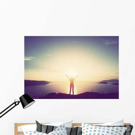 Happy Woman with Hands Wall Decal