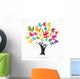 Abstract logo with helping tree Wall Decal